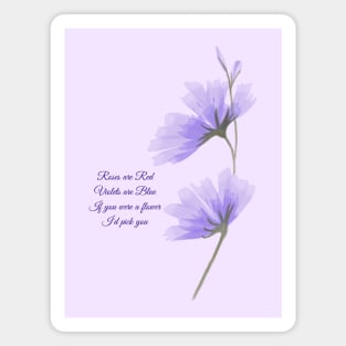 Valentines day violet flower design Magnet